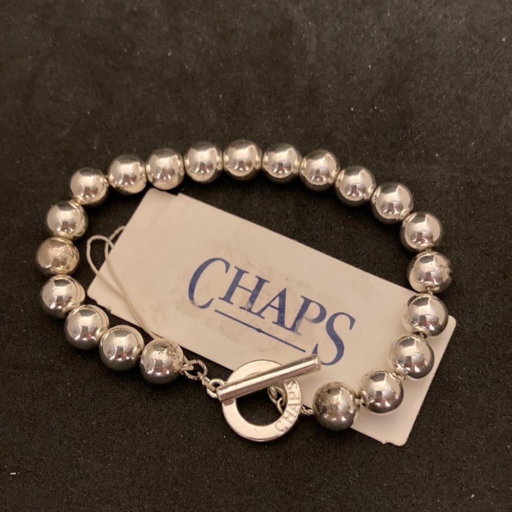 Chaps Silver Beaded Bracelet